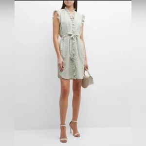 finley XS Amber Tie Front Mini Dress in Blue & Yellow Seersucker Check